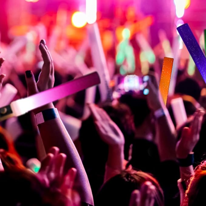 M.best 24Pcs Glow Sticks Party Packs, Glow in The Dark Party Supplies, LED Light Up Wands Sticks Party Favors for Wedding, Raves, Concert, Camping, New Year, Carnival, Halloween