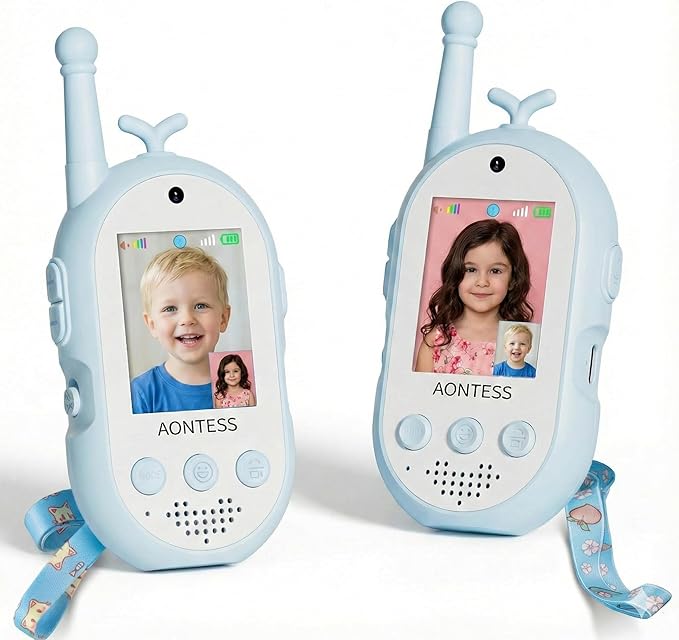Kids Video Walkie Talkies with Camera: Rechargeable 2 Way Radios with Magic Voice - Electronic Learning Toys for Hide and Seek, Camping, Hiking - Birthday Gifts Boys Girls 3-12