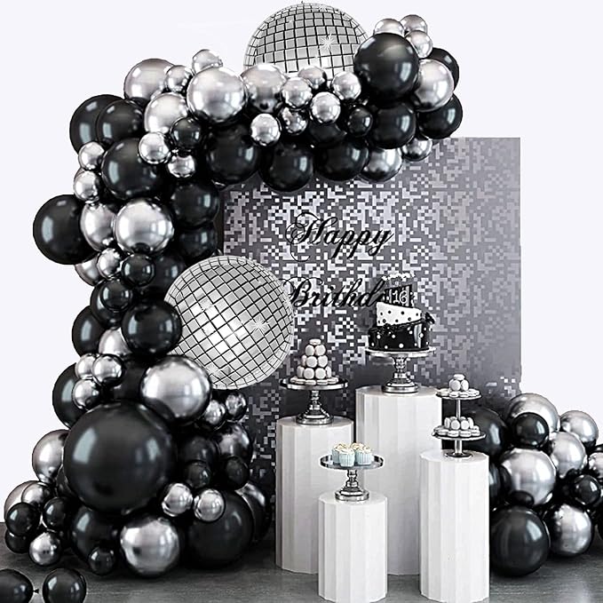 FBQ Disco Balloon Arch Kit 4D Disco Foil Balloon 70s 80s 90s Disco Ball Party Anniversary Birthday Party Decorations