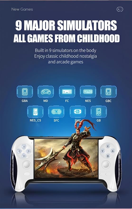 4.3" Portable Video Game Console Creative Controller Design Multiple Emulators MP4/MP3/E-Book TV Output Casual Puzzle Handheld Retro Video Games Birthday