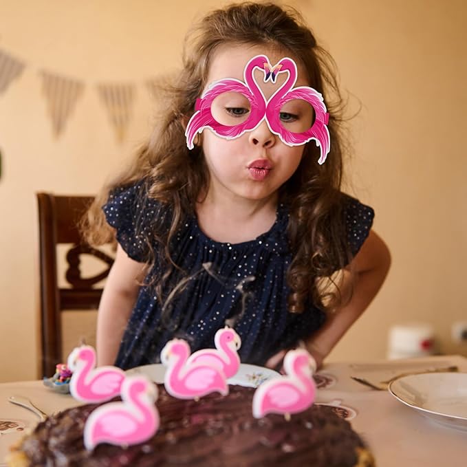 Harloon 36 Pcs Flamingo Party Decorations Eyeglasses Aloha Party Paper Glasses Favor Summer Tropical Flamingo Photo Booth Props Hawaiian Luau Eye Glasses for Pool Beach Shower Birthday Party Favor