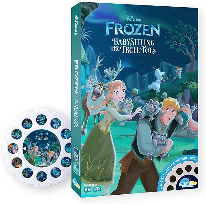 Moonlite Storytime - Disney's Frozen Babysitting The Troll Tots Storytime Disc - A Magical Read - Projector Sold Separately - Digital Story w/ Sound FX - Learning Gifts for Kids Ages 1 Year & Up