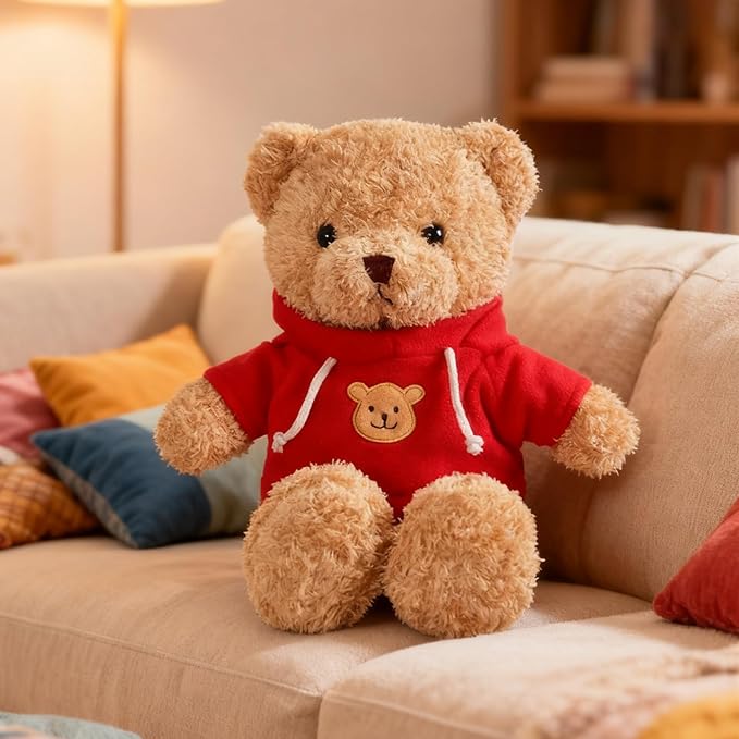 11.8" Teddy Bear Stuffed Animals Plush Bear Doll Kids Boys Girls Animal (Red Bear)