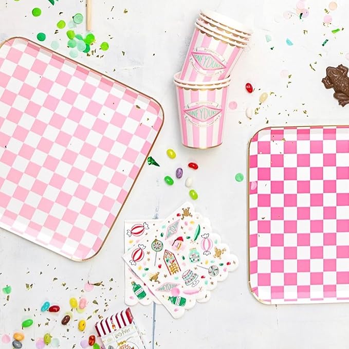 Harry Potter X Bonjour Fête Honeydukes Small Pattern Napkins | 3-Ply Fancy Napkins for Harry Potter Themed Parties | Happy Birthday & Cocktail Decoration | Pack of 24, 5" Fold | Premium Party Supplies