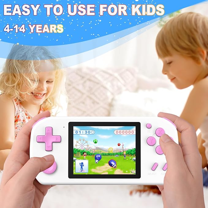 Great Boy Handheld Games for Kids with 218 Retro Video Game 3.0'' Color Screen Rechargeable Arcade Gaming Player,Birthday Xmas Gift (White)