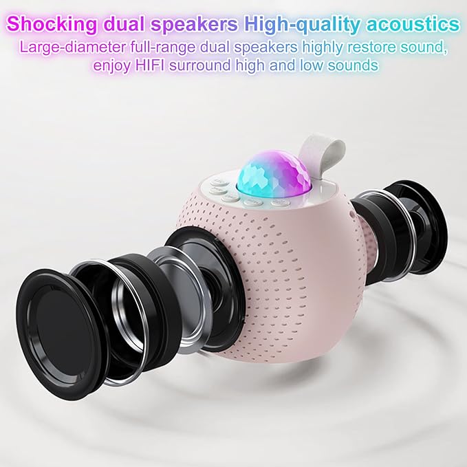 SOUTHMAN Mini Karaoke Machine for Kids Adults, Bluetooth Karaoke Machine with 2 Wireless Microphone for Kids Ages 4,5,6,7,8,9,10,11,12+ Years Old Toddler, Disco LED Lights for Girls Boys Gifts