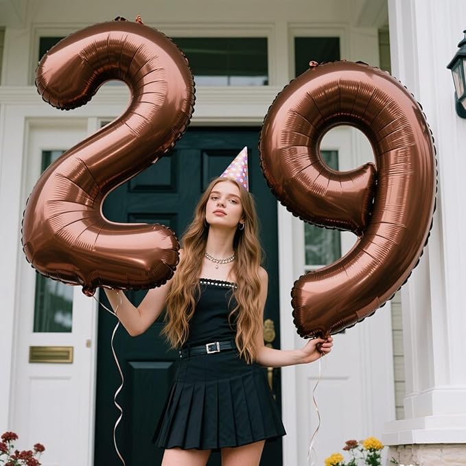 40 Inch Dark Brown Balloon Number 2 Balloon,Number Balloons Chocolate Big Giant Jumbo Number 2 Foil Mylar Balloons for 12th Birthday Party Anniversary Events,Wedding Anniversary Party Decorations