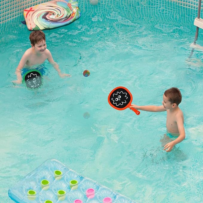 Portable Paddles and Bouncy Balls Set for Kids or Adults’ Indoor Outdoor Activities, Sport Game for Beginner or Intermediate, Swing Racket in Beach Pool Backyard Playground Lawn Park or Court