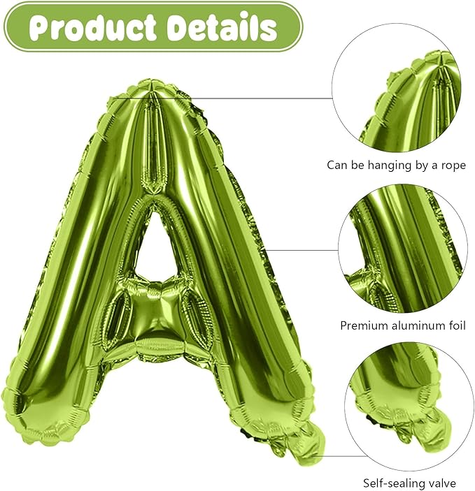 29PC Blue Green Happy Birthday Balloon Banner, 16 Inch 3D Aluminum Letter Banner Sign, Clear Blue Green Balloon Helium 18 Inch Star Foil Balloon for Kids, Women, Men Birthday Party Decoration