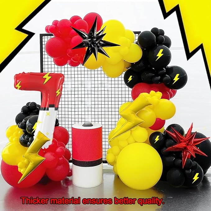 40 Inch Red White Cartoon Theme Number Balloons Large Birthday Party Number Balloons Cartoon Animation for Kids Birthday Party Decoration Supplies (Number 7)