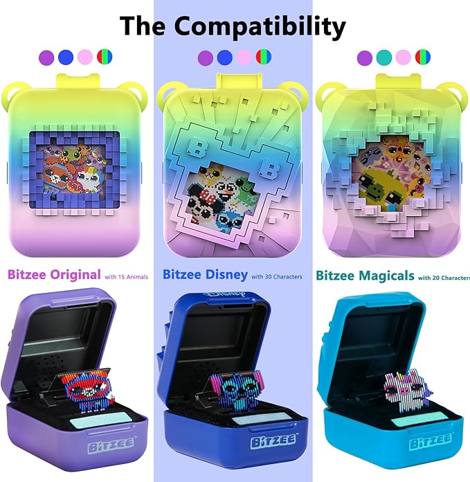 JCHPINE Silicone Cover Case for Bitzee Disney Interactive Digital Pet and Case, Protective Skin Sleeve for Bitzee Disney Virtual Electronic Pets (Rainbow)