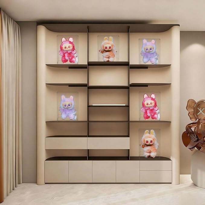 Clear Stackable Acrylic Display Case for Collectibles, No Assembly Required with Dustproof Lid, Anime Figure Display Case,Suitable for Dolls & Plush Toys Storage & Display 3.9''x5.4''x7.4''
