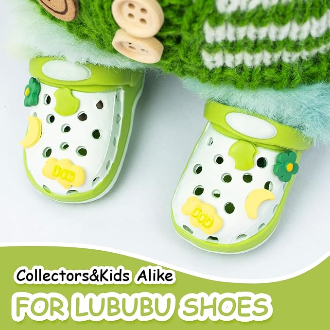 Doll Shoes, Premium Fashion Shoes for 17 Cm Doll Accessories Easter Gifts,Doll Dress Up Decoration Accessories Easter Gifts Wings (Green