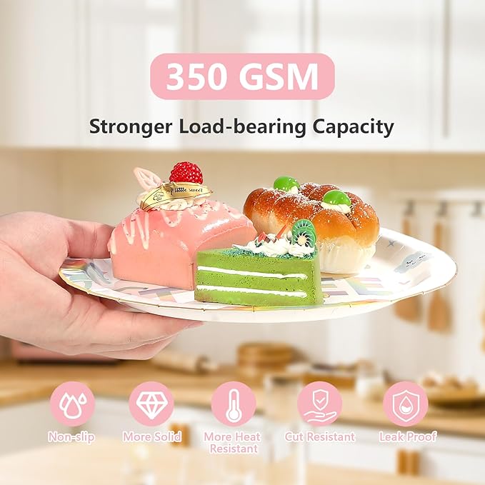 96 Pcs Magical Pastel Unicorn 3rd Birthday Party Supplies Young Wild and Three Plates and Napkins Disposable Rainbow Unicorn Tableware Set for Girls 3 Years Old Birthday Party Decorations Serves 24