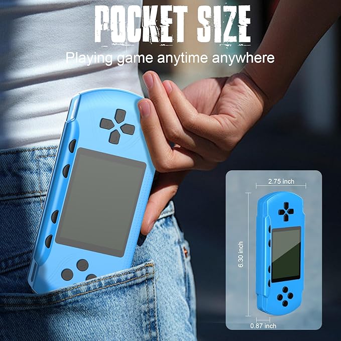Retro Handheld Game for Boys Girls-Classic 258 Video Games with Rechargeable Battery, 3.0" LCD Screen Portable Gaming Player Plug & Play Video Games, Electronic Gift for Birthday Xmas
