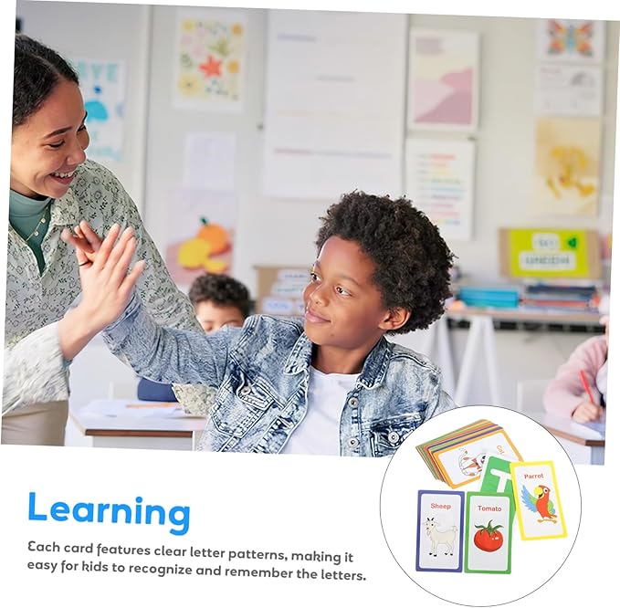 BESPORTBLE Learning Flash Cards Bright Alphabet Cognition for Early Education with Paper and Portable for Interaction