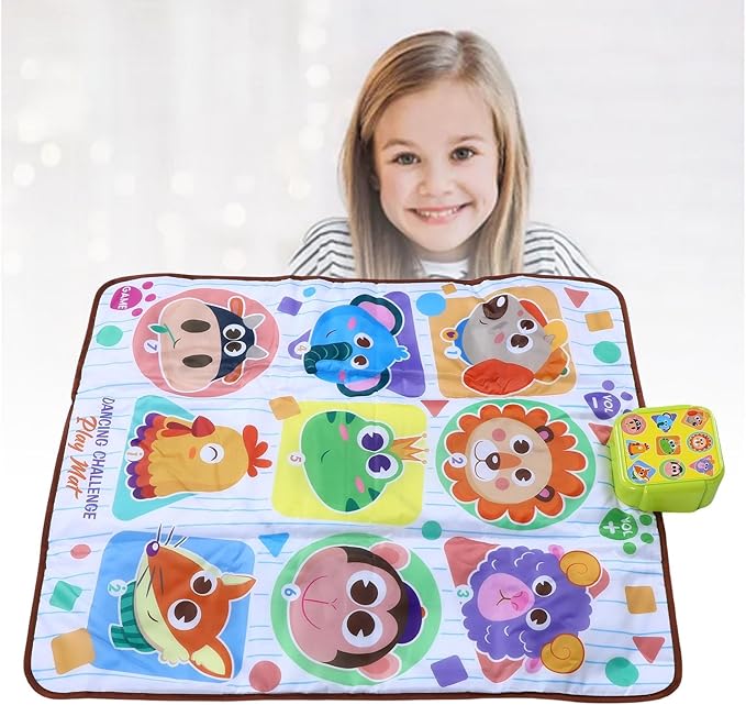 Kids Dance Mat Anti Slip Light Up Music Electronic Dance Pad for Children Ages 7 Up Home Party Birthday Gift School Activity