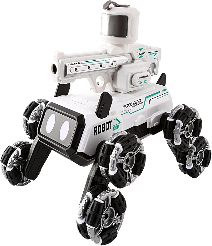 Godboat Robot Dog - Smart Toys for Kids with Music & LED Eyes, 2.4GHZ RC Car, 8-Wheel Stunt, 9+ Lifelike Actions and Water-Shooting, Age 3 4 5 6 7 8 Year Old Boys Girls Christmas & Birthday Gifts 2026