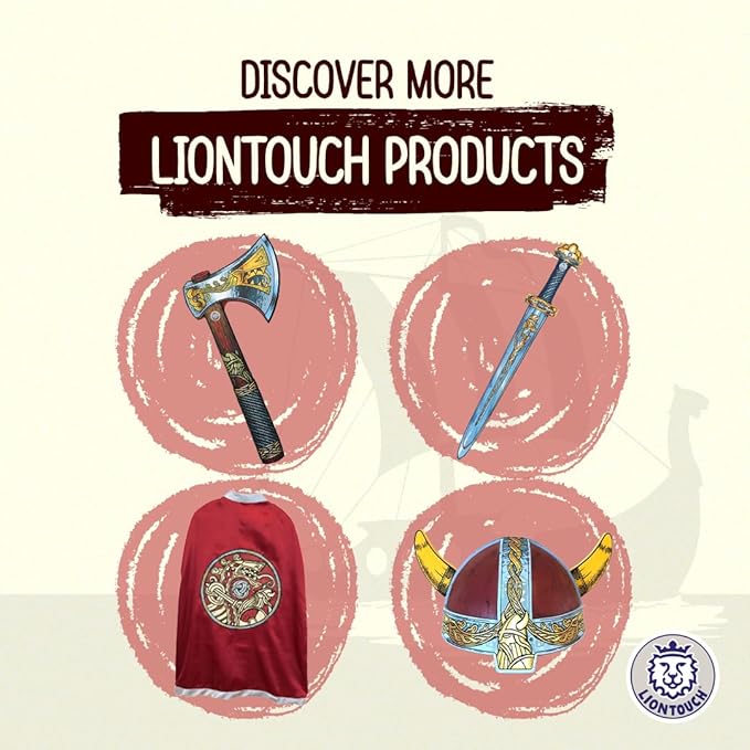 Liontouch - Viking Foam Sword & Shield | for Kids Aged 3-8 Years | Chief Harald’s Medieval Set for Little Warriors & Berserker’s Pretend Play | Safe Weapon Accessories for Boys’ Dress Up & Costumes