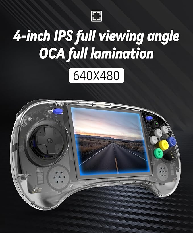 RG ARC S Retro Handheld Game Console , Single Linux System with 128G SD Card 4541 Games Support 5G WiFi 4.2 Bluetooth Moonlight Streaming and TV Output (Transparent Black)