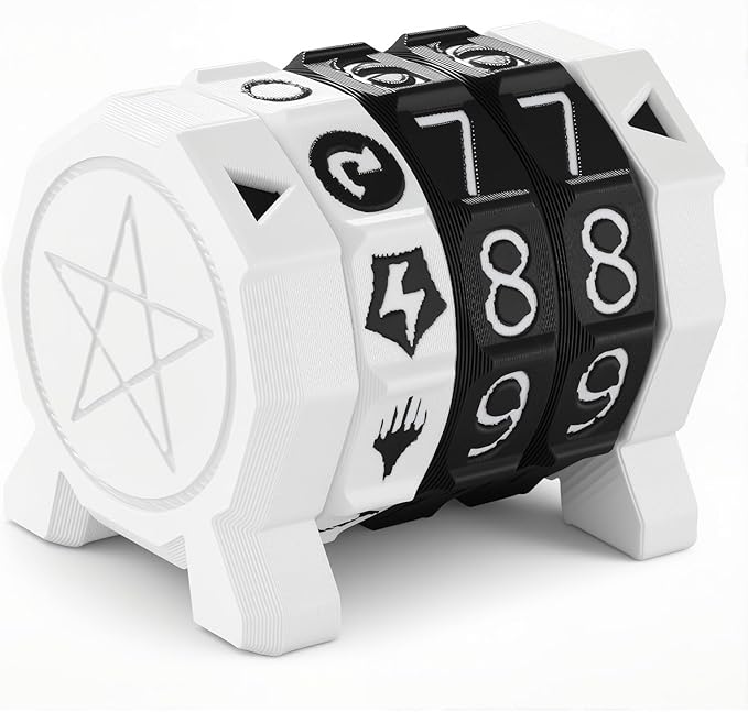 MTG Life Counter Wheel Health Tracker Gradient Game Counter for Board Game Compatible Table top Games with Magic Card Game Accessories CCG Creature Stats (White with Black)
