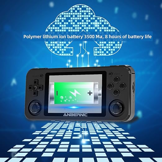 RG351P Handheld Game Console RG353P Retro Gaming Console RG353P Portable Game Console Linux and Android Dual OS 3.5" IPS Screen 64G TF Card 3500mAh Battery Support 5G WiFi 4.2 Bluetooth Black