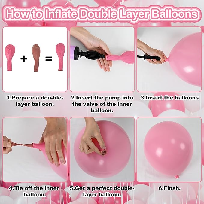 Double Stuffed Dusty Pink Balloons, 50pcs Double Stuffed Pearl Pink Beige Balloon Metallic Gold Balloons for Women Girls Boho Birthday Bridal Baby Shower Wedding Party