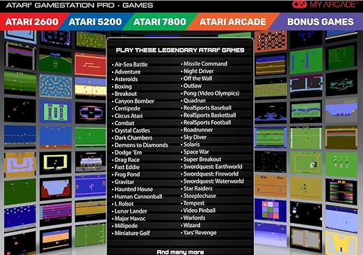 My Arcade Atari Game Station Pro: Retro Video Game Console with 200+ Games, Wireless Joysticks, RGB LED Lights