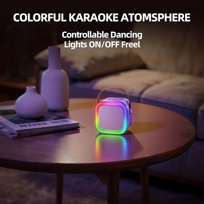 Kinglucky Mini Karaoke Machine for Kids, Top Birthday Gift Pick for Girls Ages 3, 4, 5, 6, 7, 8, 9, 10, 11, 12 Years Old, Kids' Personal Video Players Accessories with 2 Mics Valentine Kid Gift Purple
