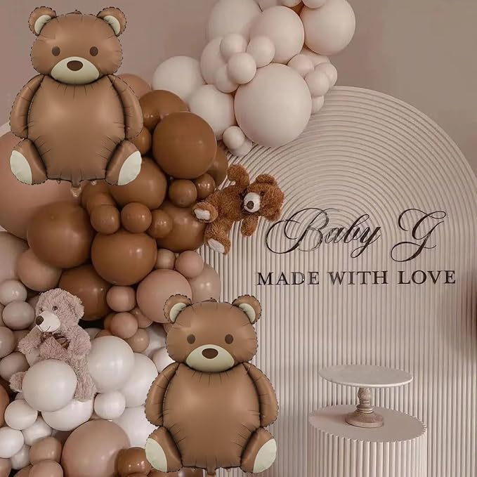 Large Little Bear Foil Balloons，2 PCS 35 Inch Little Bear Theme Party Supplies，Jungle Safari Theme Baby Shower Birthday Party Decorations