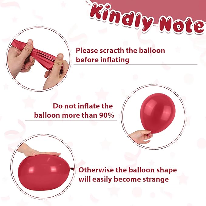 Red White Sand Balloon, 50PCS 12 Inches Ruby Red Retro Latex Beige Balloons Metallic Champagne Gold for Baby Shower Birthday Wedding Engagements Graduation Party Decoration