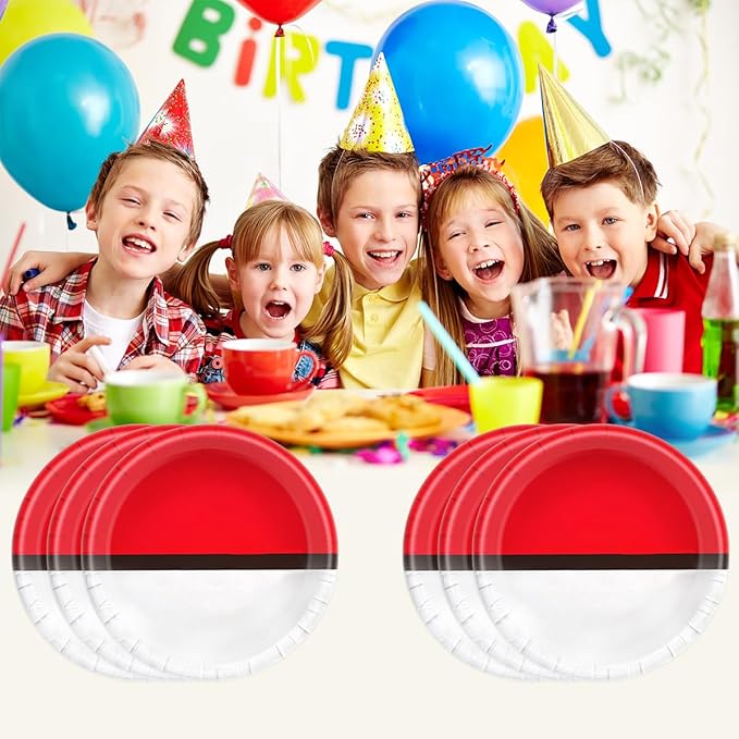 OULUN 30Pcs Cartoon Animated Party Plates, Cartoon Animated Birthday Party Supplies