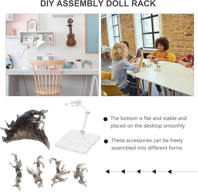 iplusmile Flame Effect Bracket Action Figure Stand with Fire Effect Accessories for Doll Display Toy Model Holder 3.94 X 3.74 X 2.95 Inches