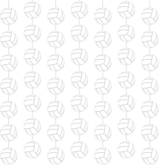 Duraaamo 8 Pack Volleyball Party Banner Decorations Sport Birthday Paper Hanging Cutouts for Sportball Theme Birthday Baby Shower Party Celebrations Supplies Decoration(Volleyball)