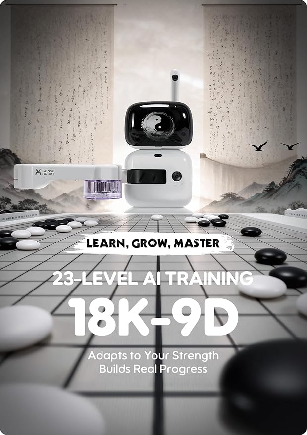 Go Professional – AI Smart Go Board with Robotic Arm, 23-Level AI for All Skill Levels, Apex Duel, Real-Time Game Review, Wi-Fi OTA Updates