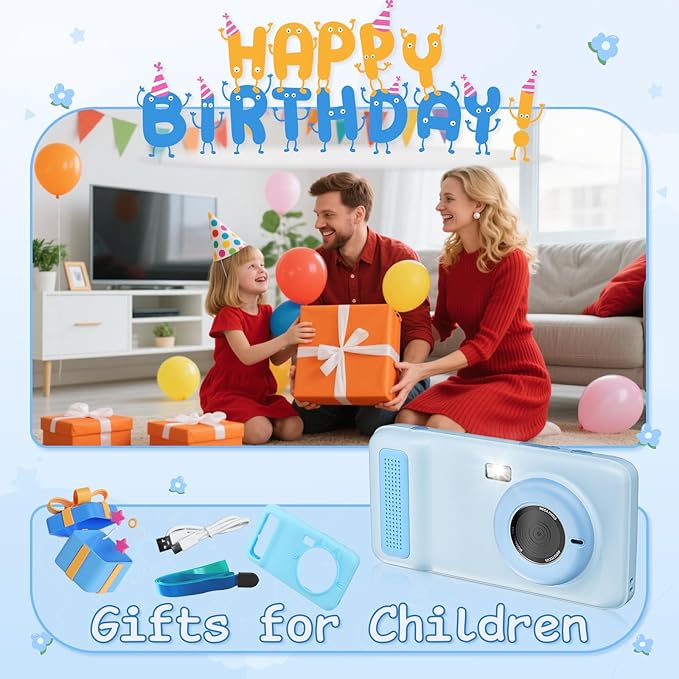 AI Everything Recognition Kids Camera for 4-12 Years Old Girls Boys, Supports 5G/2.4G Dual-Band Wi-Fi,4" LCD Touch Screen,Dual Lenes Selfie Digital Camera,Gift Ideas for Birthday Christmas Festival