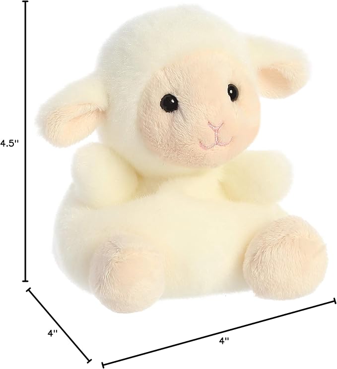 Aurora® Adorable Palm Pals™ Woolly Lamb™ Stuffed Animal - Fun Collectible Plush for Kids and Adult Collectors - Perfect for Decorating Rooms and Birthday Gifts - White 4.5 Inches