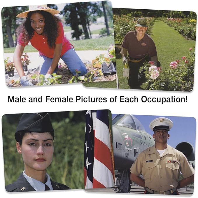 Stages Learning Materials Language Builder Occupation, Career & Community Helper Picture Flashcards Photo Cards for Autism Education and ABA Therapy