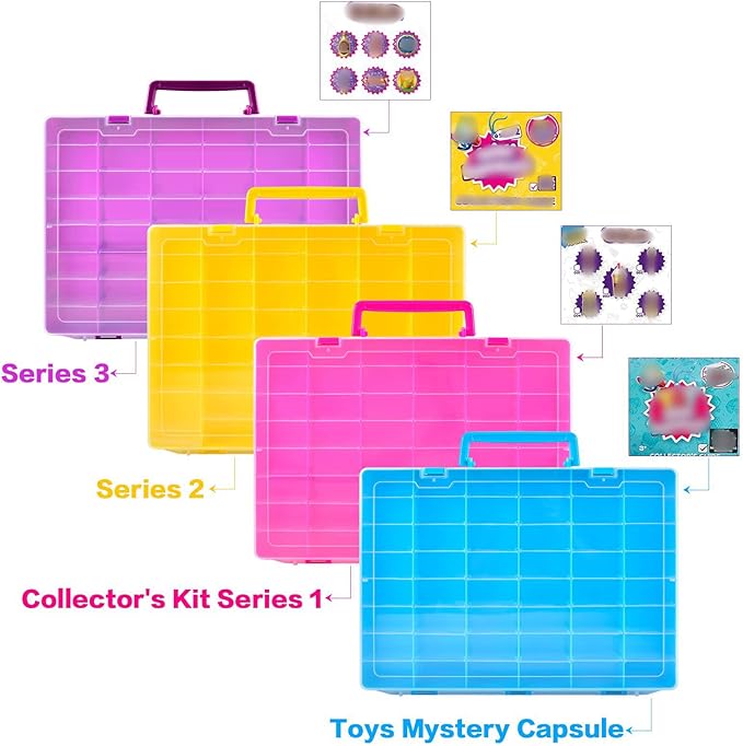 FULLCASE Case Compatible with 5 Surprise for Mini Brands Toys Series 1-4 Mystery Capsule Storage, for Mini Mart Collection Organizer for Collectibles(Case Only) (Red)