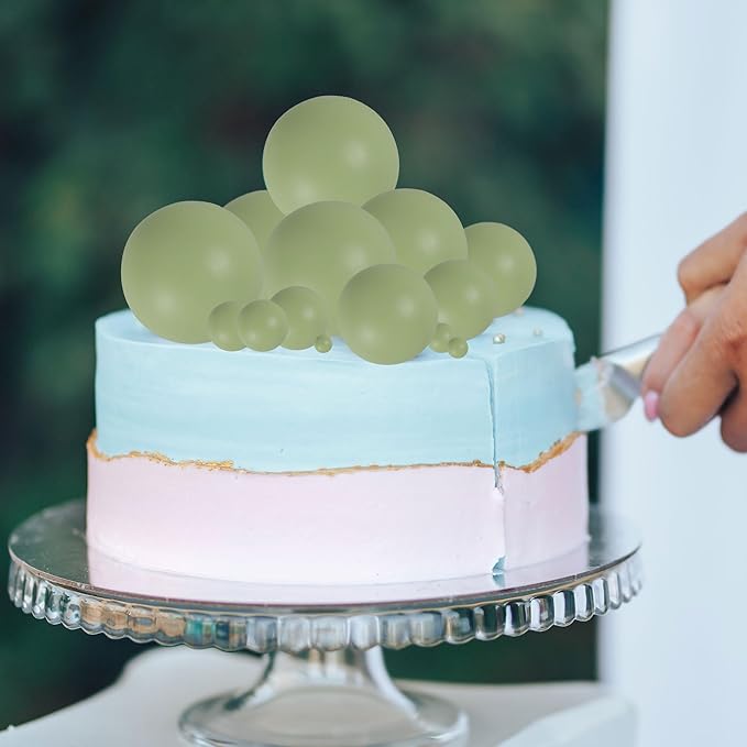 Gyufise 30Pcs Ball Cake Toppers Balls Cupcake Toppers Insert Foam Ball Shaped Cake Picks Mini Balloon Cake Decoration for Wedding Baby Shower Birthday Party Cake Decorations Supplies Matcha Green