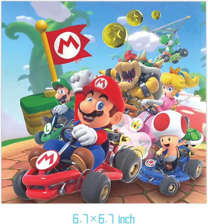 Mario Party Supplies 41Pack include 20 plates, 20 napkins 1 tablecloth for Mario birthday party decoration