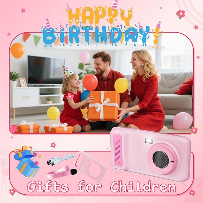 AI Digital Camera, AI Kids Camera Everything Recognition for 4 to 12 Years Old Girls Boys, Dual Lens, 5G/2.4G Dual-Band Wi-Fi, 4" LCD Touch Screen, Gift Ideas for Birthday Christmas Festival