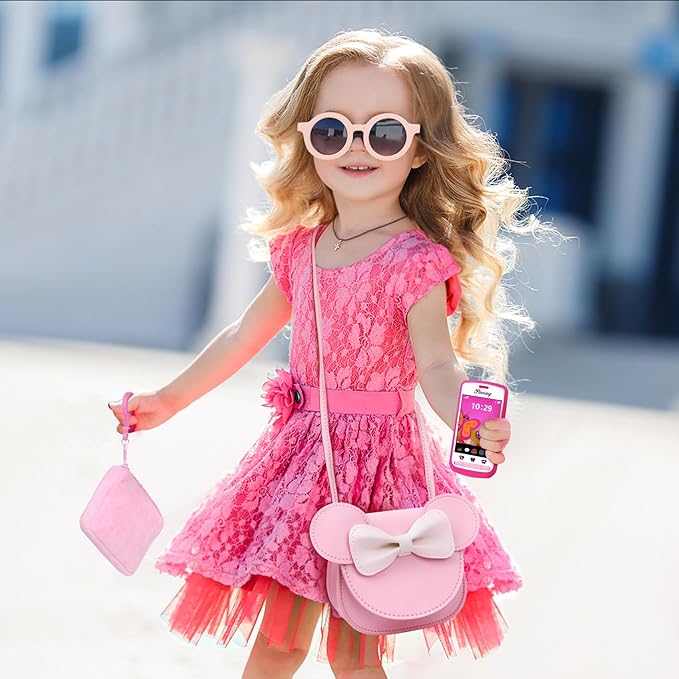 Pretend Play Toddler Girl Purse with Makeup Toys Set, Little Girls Purse Toys for 3 4 5 6 7 Year Old Girl Gifts, Kids Purse for Christmas, Birthday Gifts for Ages 3-5 4-5 6-8 Pink