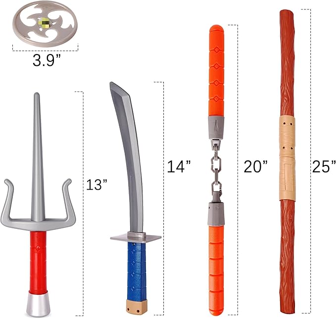 15PCS Ninja Warrior Toy Weapons Role Play Set for Children Pretend Play Battles Dress up Party Photo Booth Props