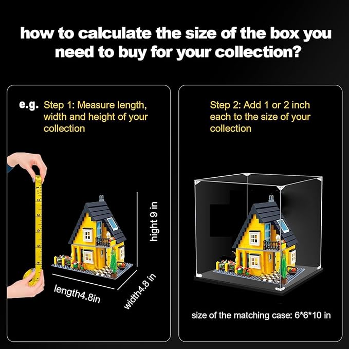 Acrylic Display Case for Collectibles Assemble Clear Acrylic Display Box for Lego Alternative Glass Case for Showcasing Figures Doll Toys Dustproof Protection Showcase(50x50x50cm/20x20x20in)