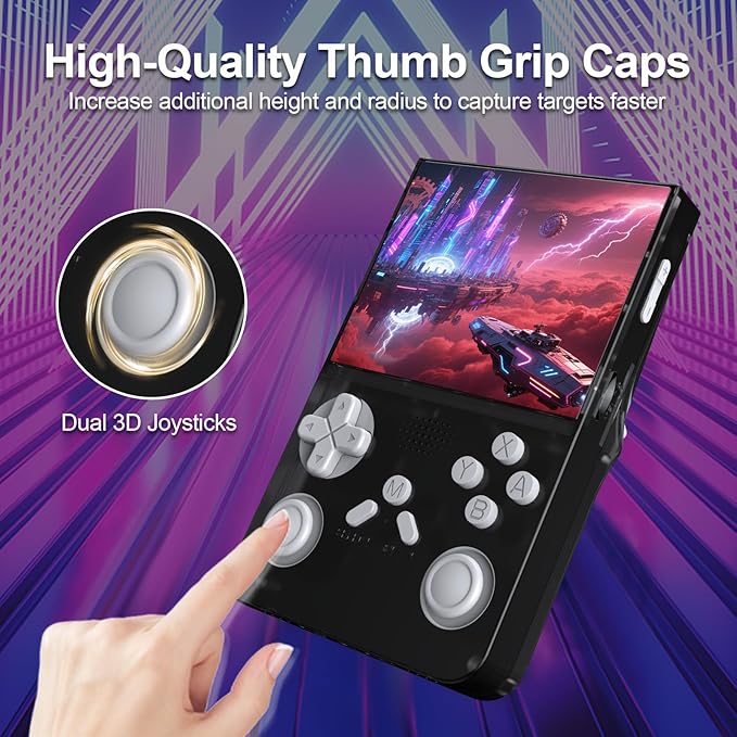 R40S Pro+ Handheld Game Console, 18000+ in 1 Games Mini Retro Video Console, 3.5-Inch IPS Screen,128GB TF Memory Memory,Built in 45+ Emulators,3800mAh Battery (Black 128G)