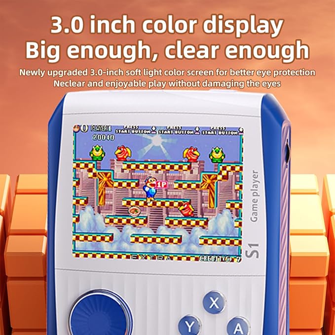 Portable Handheld Games Retro Mini Video Games，Handheld Game Console with 666 Classical FC Game 3.0" Color Screen，Birthday for Boys Girls and Adults (S1-White)