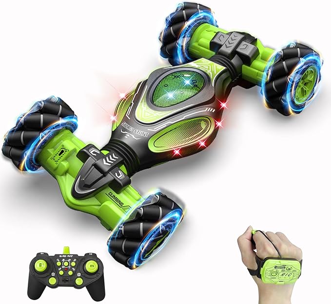 1:12 Scale Gesture Sensing RC Stunt Car for Boys 6-12, 4WD Remote Control Toy with Lights Sound, Best Birthday Gift for Kids, 2.4Ghz Hand Control Drift Cool Birthday Presents