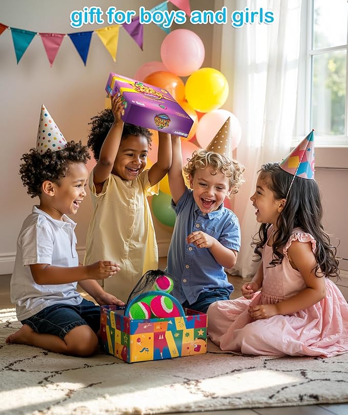 Toddler Toys Toss and Catch Ball Set Easter Basket Stuffers for Kids Toddler, Toys for 3 4 5 6 7 8 Year Old Boys Girls Birthday Gift, Yard Outdoor Games for Kid Ages 4-8 8-12 Beach Pool