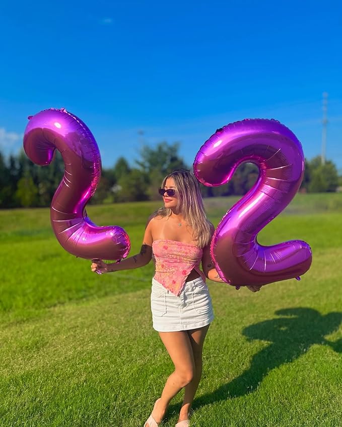 40 Inch Hot Pink Number 8 Balloon, Giant 8 Number Balloons for 8th Birthday Decorations, Party Supplies for Baby Boy Girl, Hot Pink Party Decor